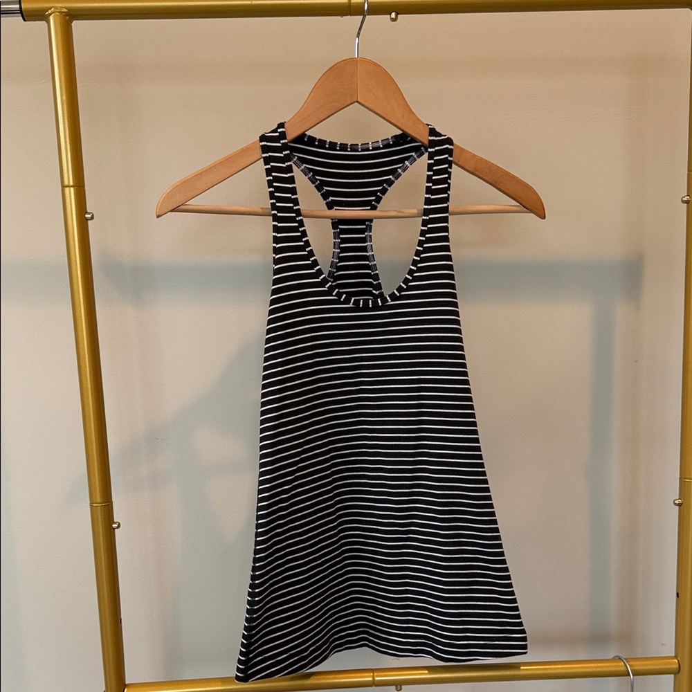 LULULEMON Cool Racerback Parallel Stripe Black White